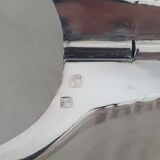 Deschamps Freres butter dish with silver-plated metal shell and V-shaped bowl