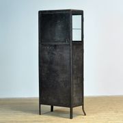 Vitrine en métal industriel antique, vers 1920