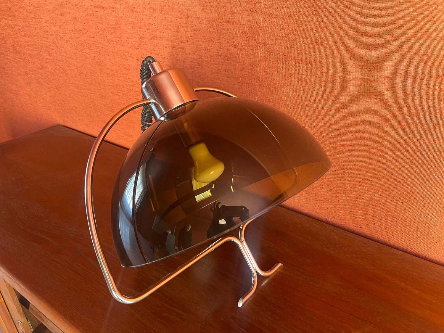 Vintage design suspension Space Age – smoked plexiglass & chrome – year