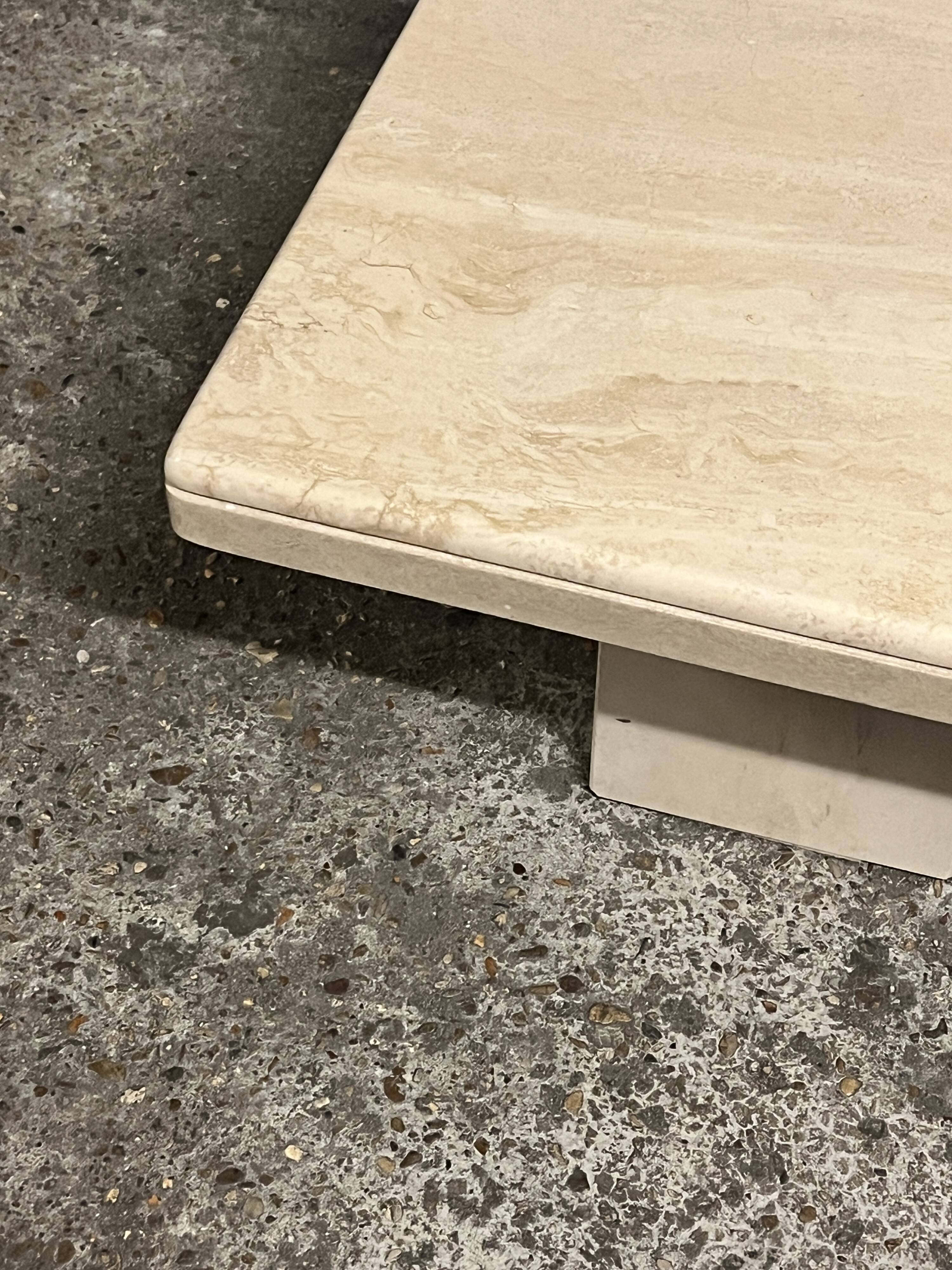 Italian travertine coffee table, 1970s design