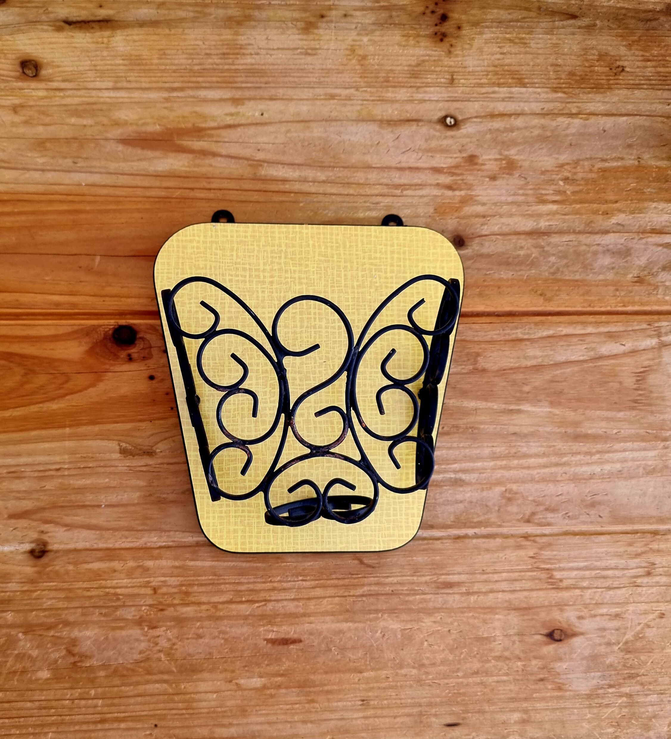 Vintage yellow formica wall storage