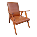 Fauteuil en Skaï années 50