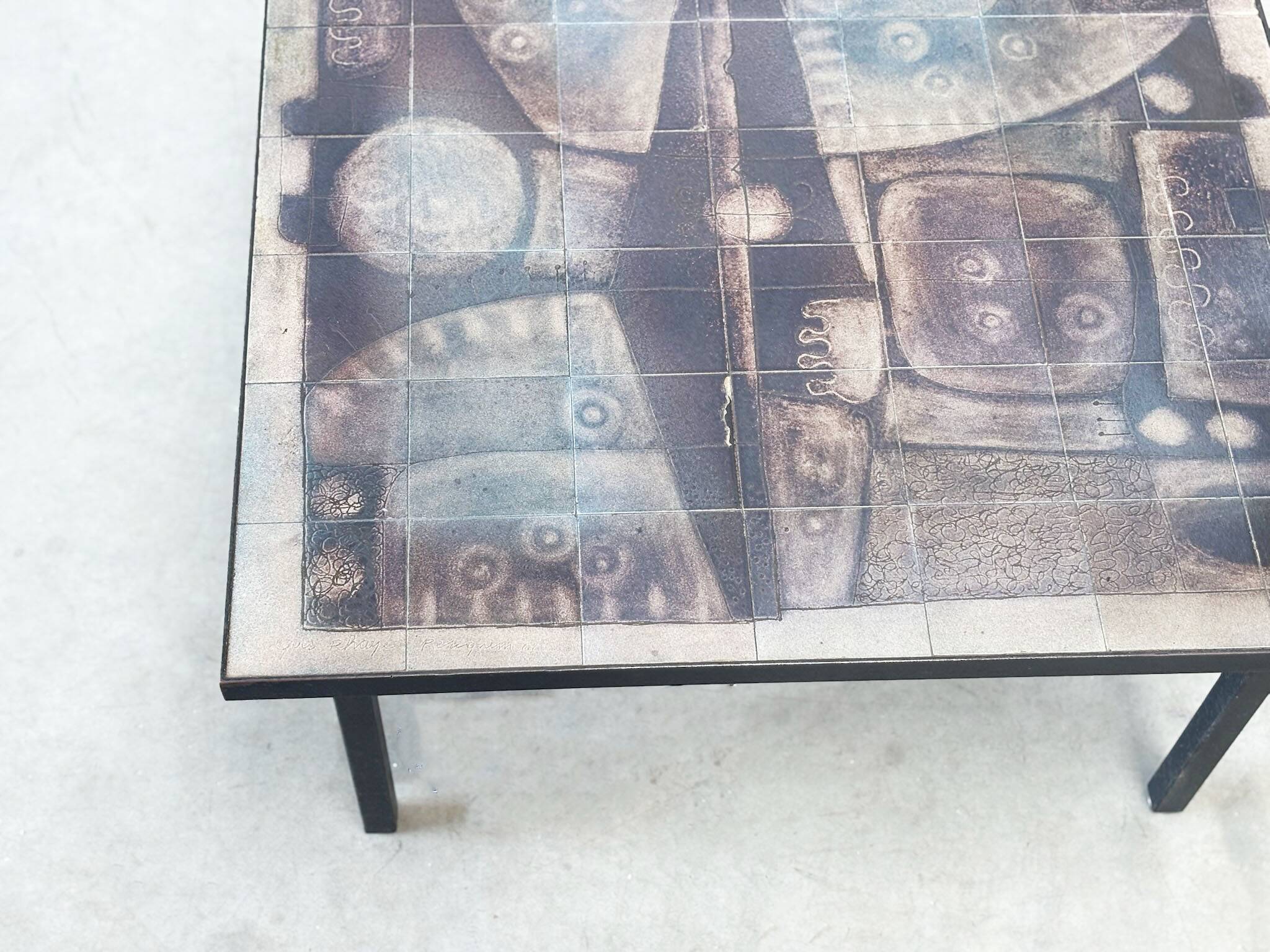 Belgian ceramic coffee table by Yves Rhayé