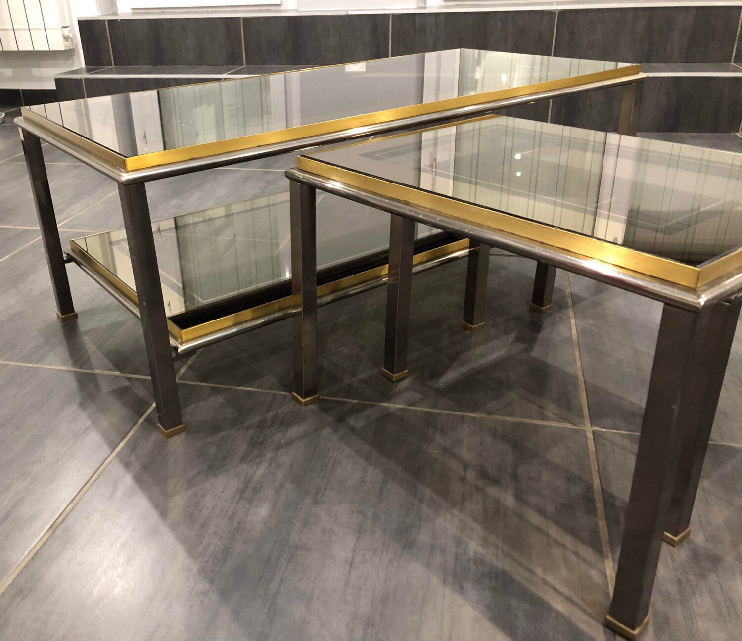 Set of Italian design coffee tables, 1970s