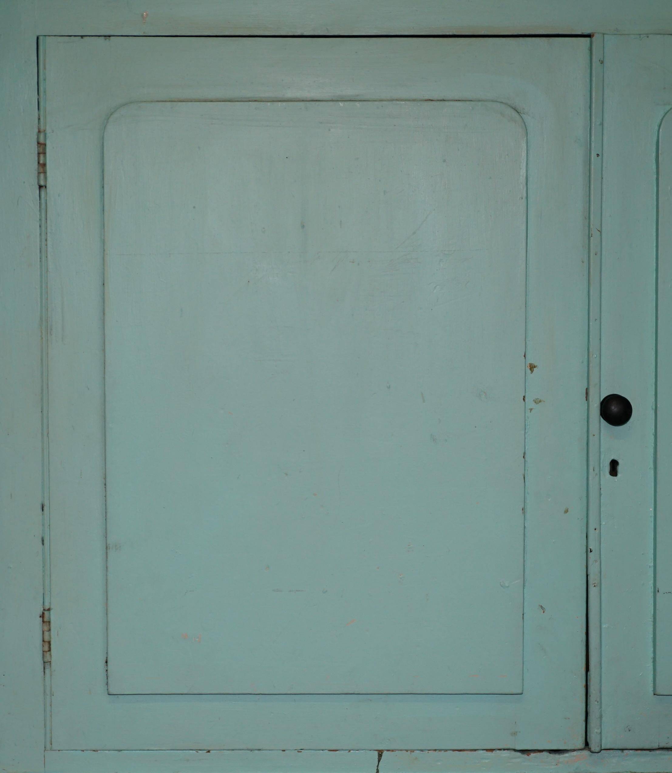 Painted pine linen cupboard or Victorian pantry circa 1860