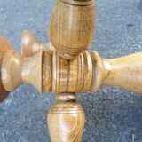 Pair of turned wooden candlesticks