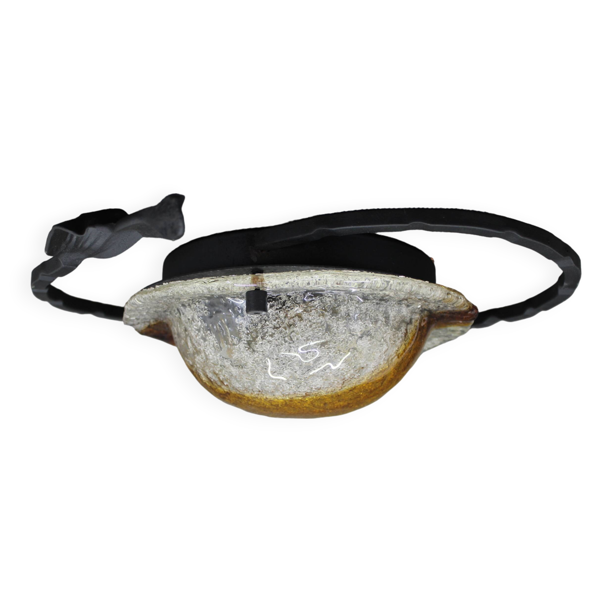 1970s Italian Wall Sculpture With Glass Shade