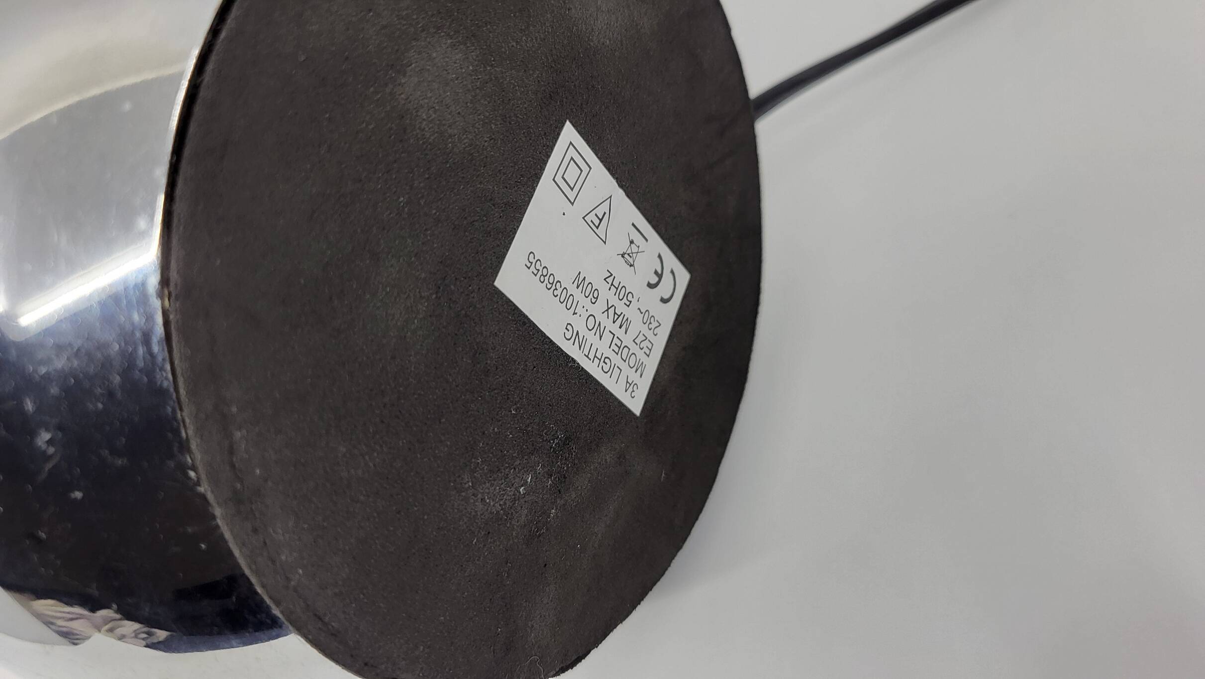 Pair of ball lamps, to be placed in chrome-plated stainless steel Vintage