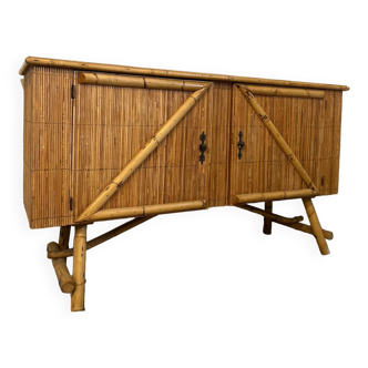 Rattan sideboard 1960