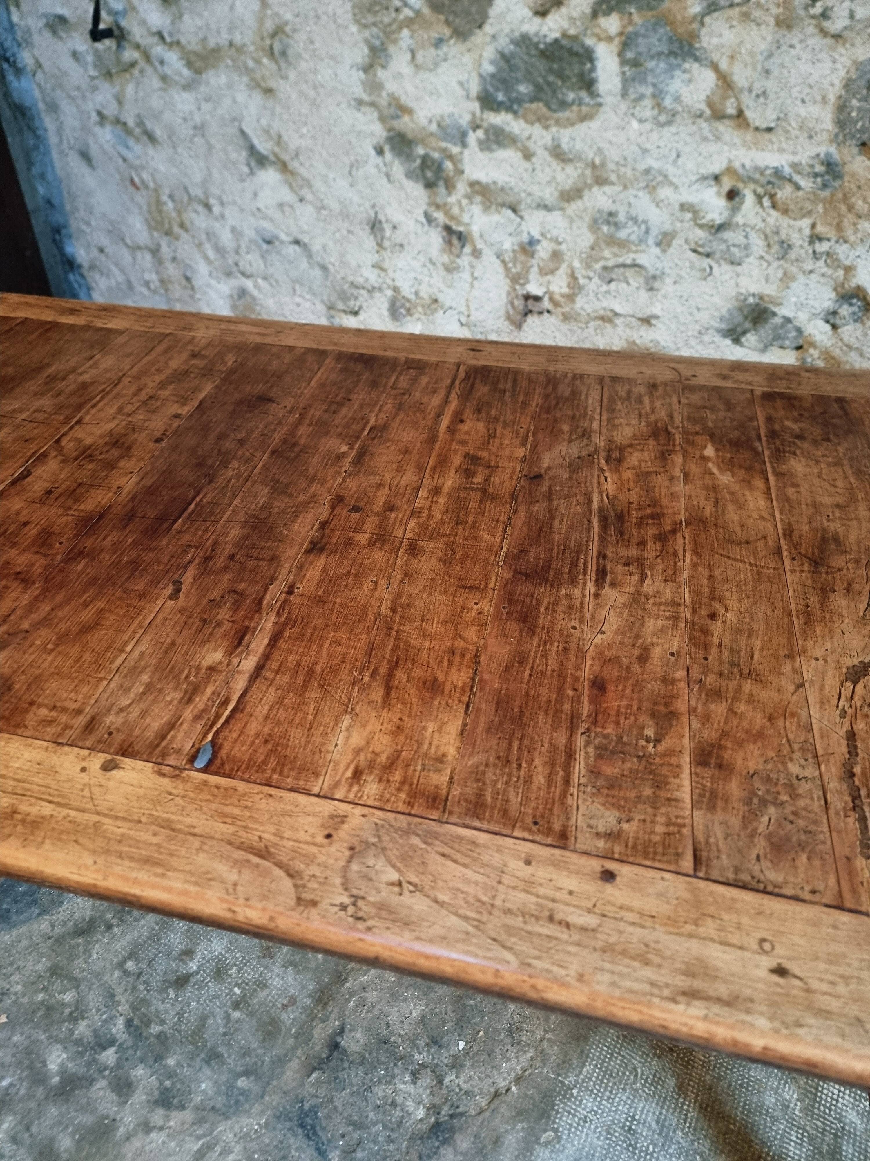 Antique French farmhouse dining table – Walnut work table, late 19th century