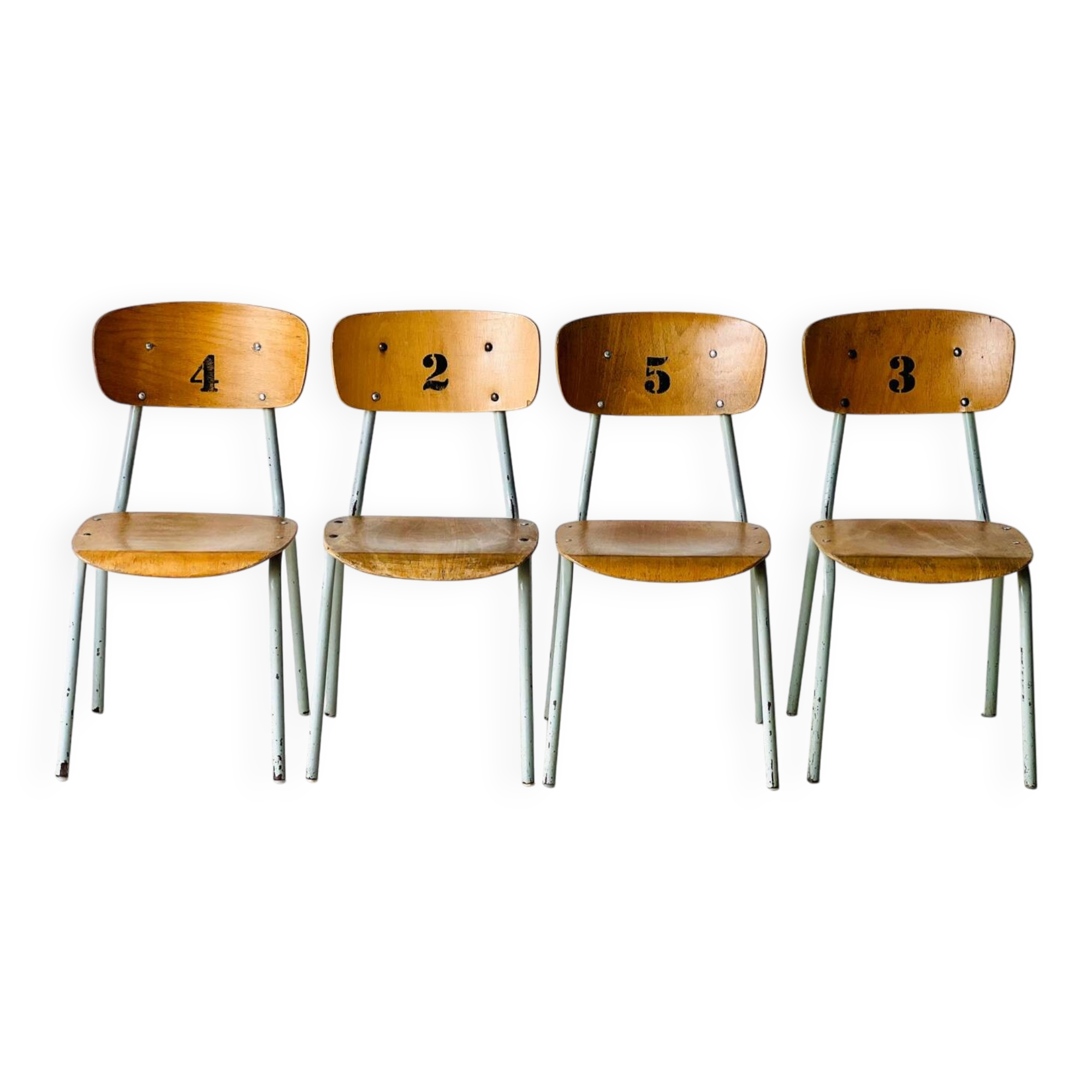 Vintage School Chairs, set of 4