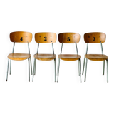 Vintage School Chairs, set of 4