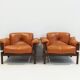 Ensemble de fauteuils MP-13 de Percival Lafer en cuir cognac