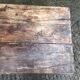 Old coffee table from the Guérandais region in solid oak with 2 front drawers
