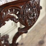Louis XV style console in carved wood, grey Ardennes marble, 18th century