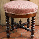 Louis XIII style chair in solid mahogany