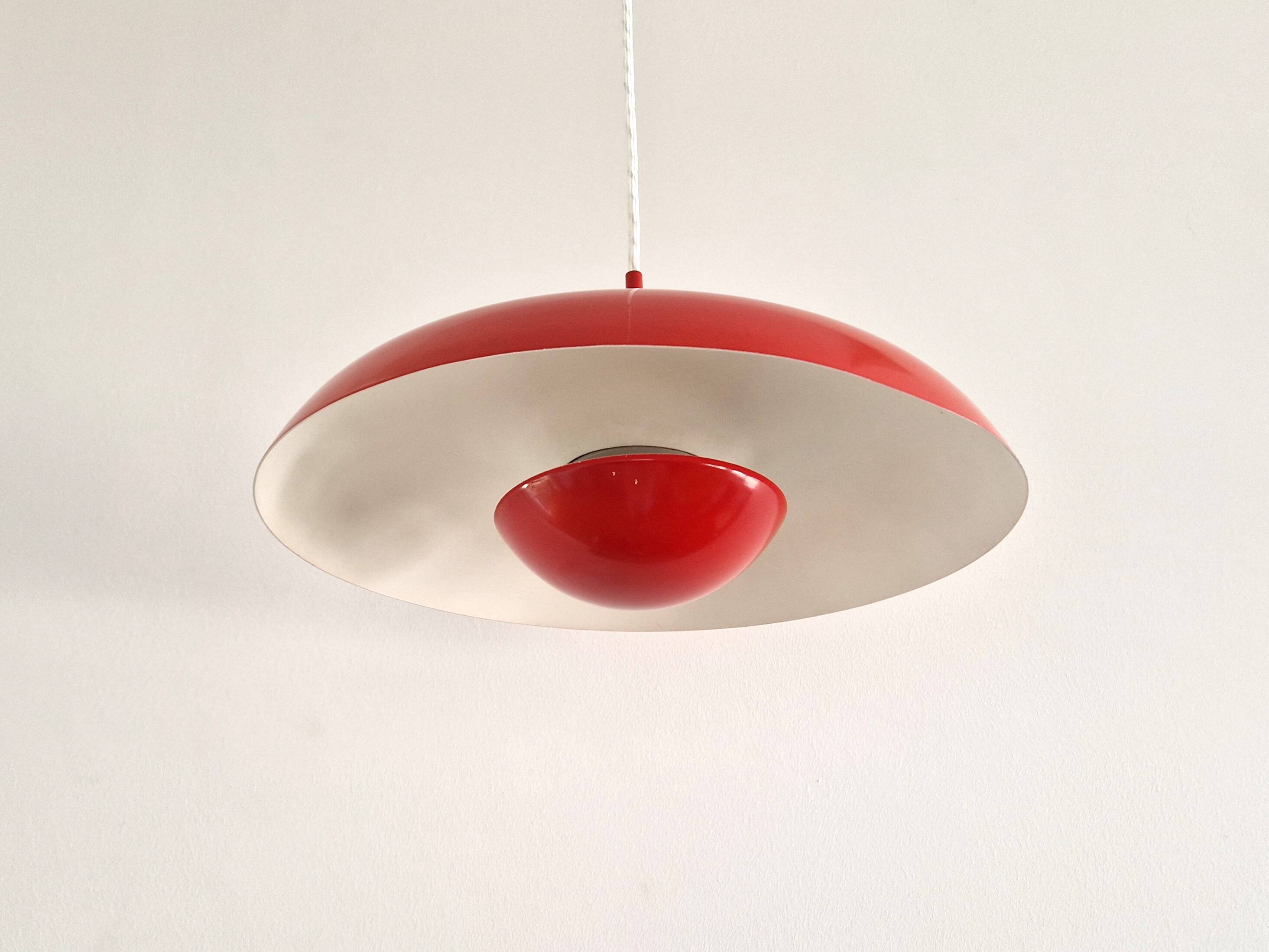 Red RA-40 pendant lamp by Piet Hein for Lyfa, Denmark 1960's