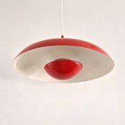 Red RA-40 pendant lamp by Piet Hein for Lyfa, Denmark 1960's