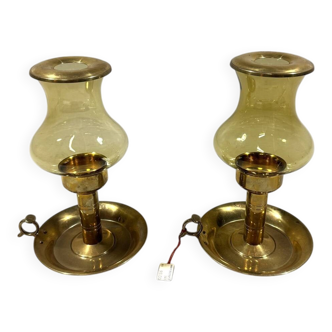 Peter Jensen Copenhagen brass candle holders Denmark 1960’s