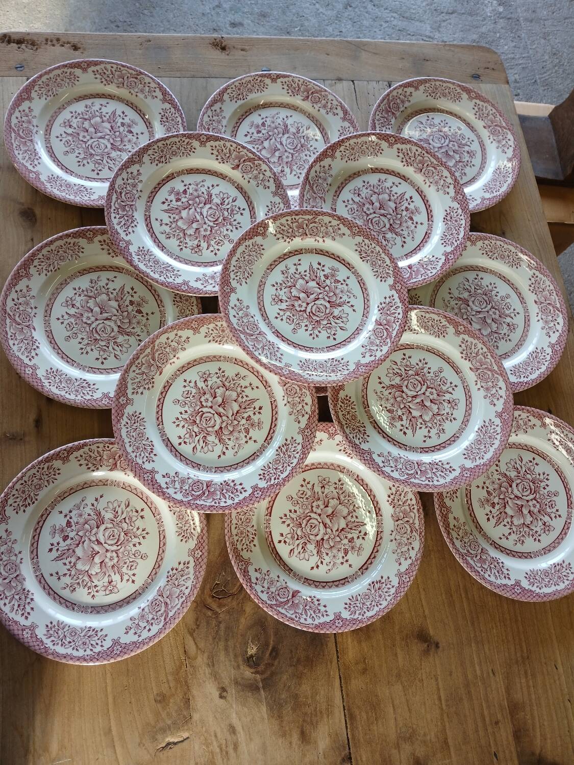 14 Antique English Dinner Plates