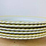 Set of 6 flat plates vintage earthenware