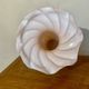 Large vintage Italian swirly pink Murano glass vase from the 70s