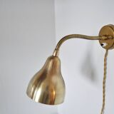 Danish Modern Brass Wall Lamp in the Style of Vilhelm Lauritzen, 1960s