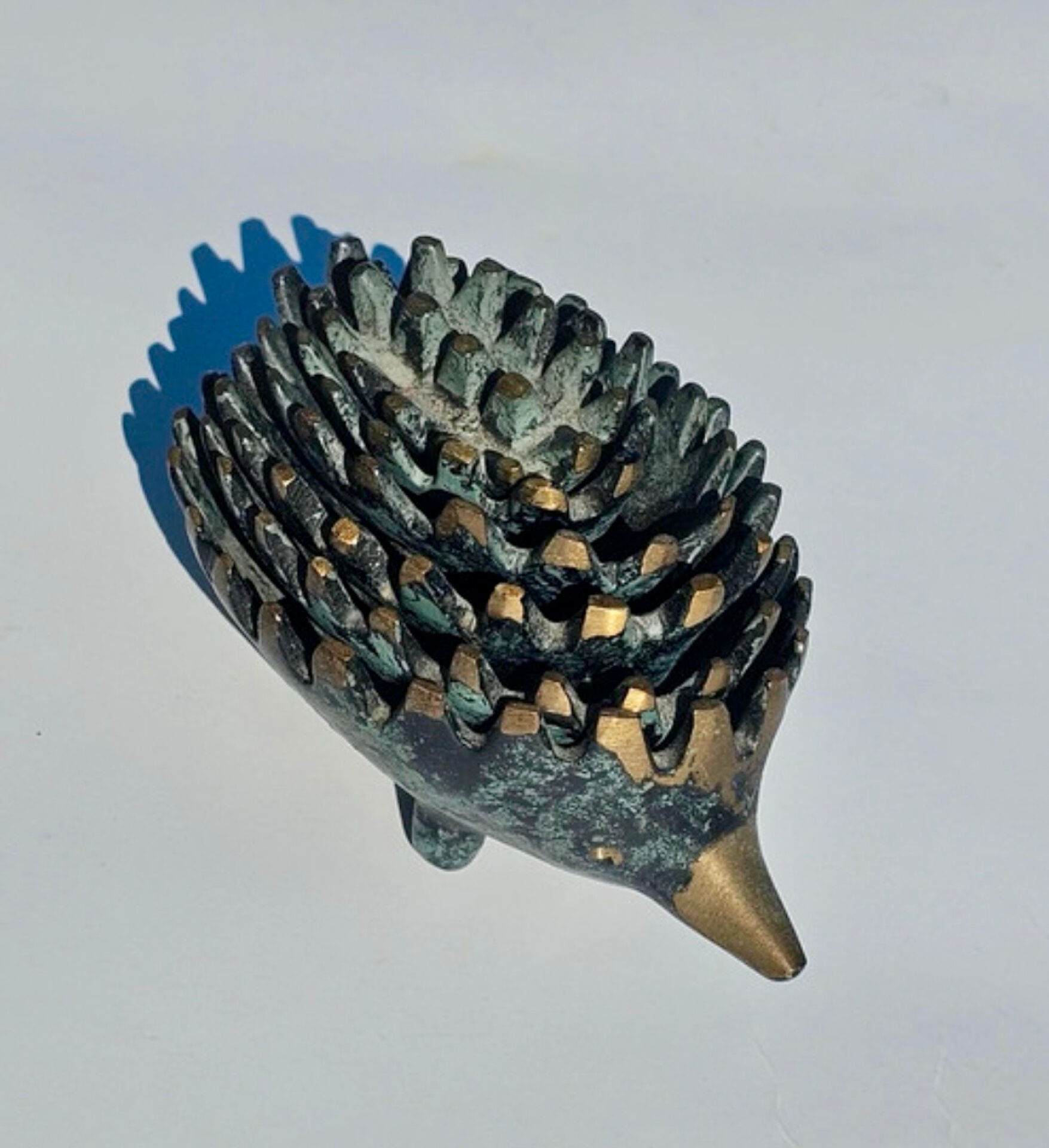 Walter Bosse for Silex — Set of 6 stackable bronze hedgehogs