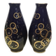 Gustave ASCH tulip vase duo, Tours blue