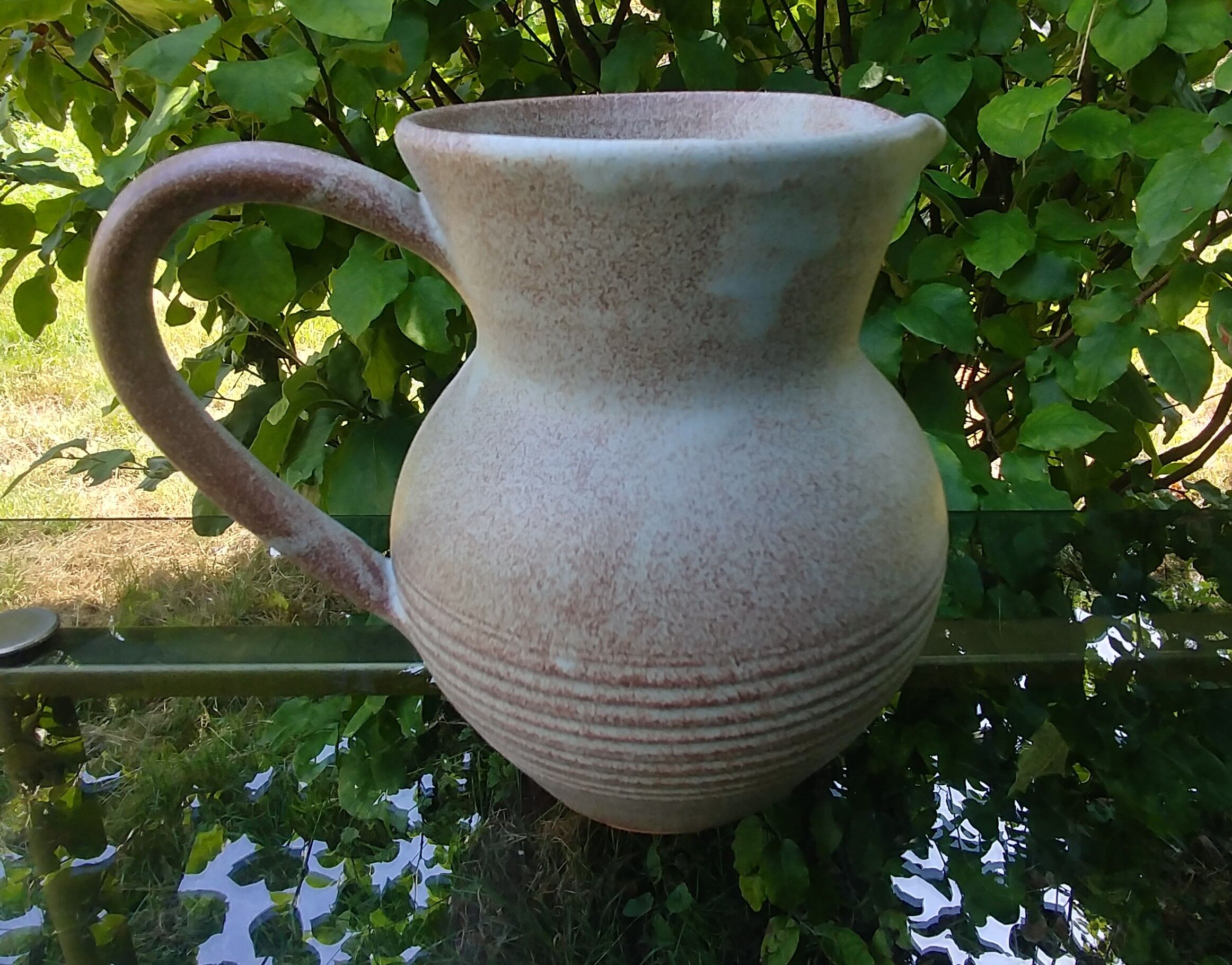 Vintage ceramic water decanter stamped Vallauris