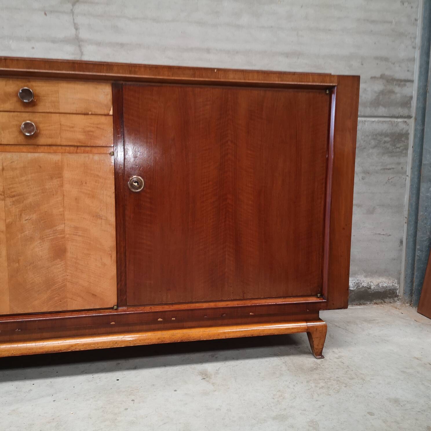 art deco lemon walnut sideboard sideboard 1940
