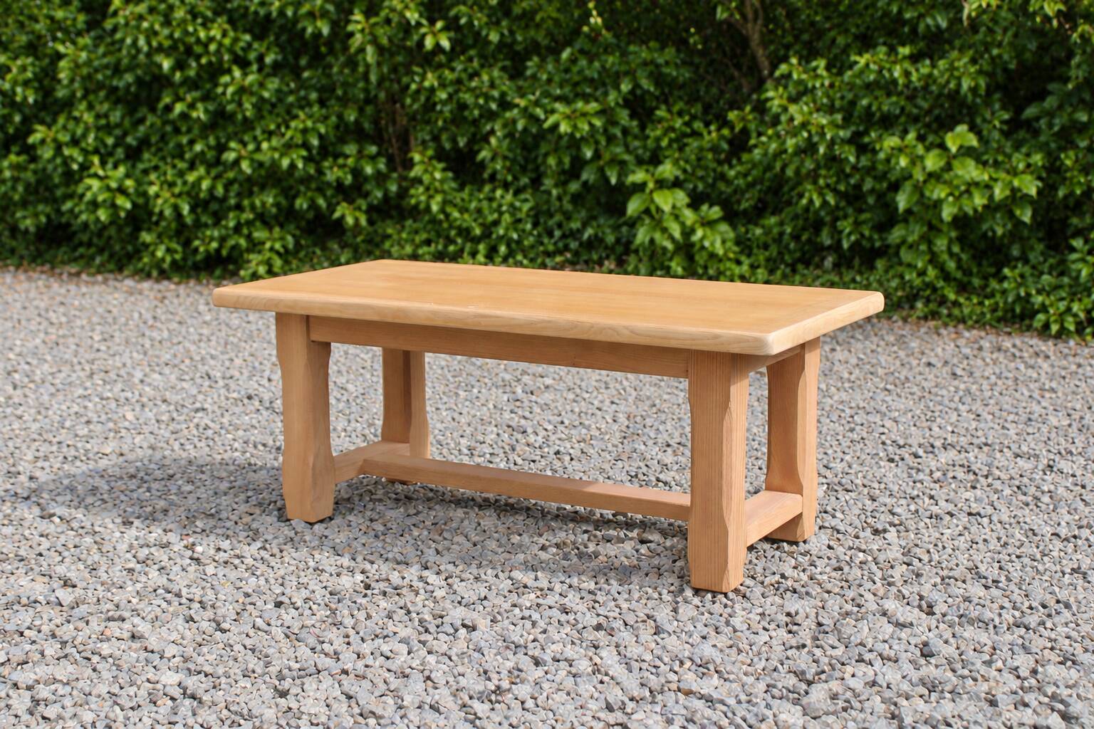 Table basse vintage en chêne style table de ferme – bois naturel – 103 cm