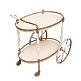 Oval shaped glass tops serving trolley Italy 1950s