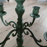Antique green wrought iron chandelier