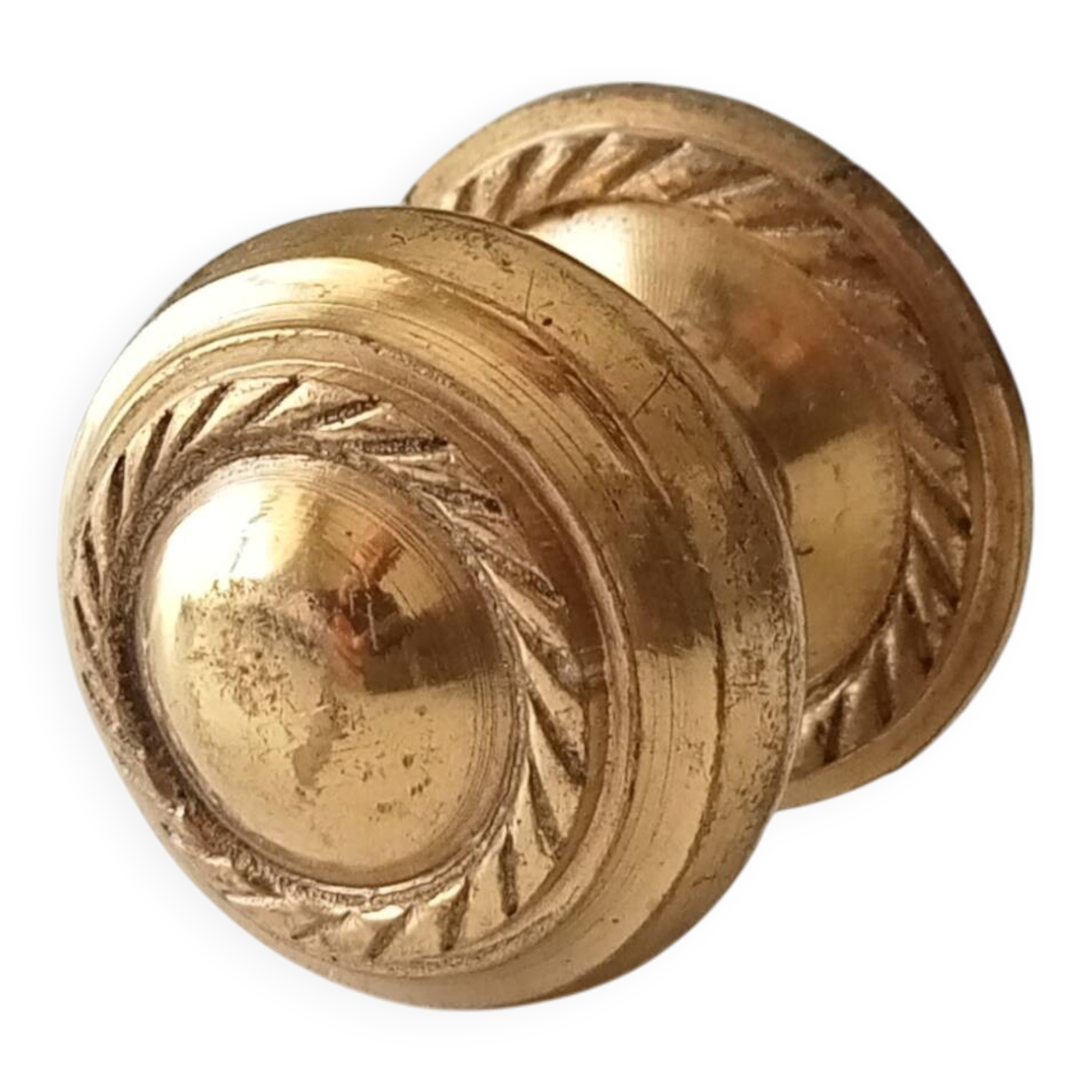 Vintage furniture knob in gilded brass