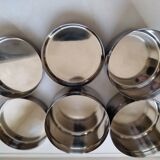 Set of 3 round vintage stainless steel boxes