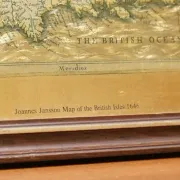 Vintage Map Golden Leaf of the British Isles by Joannes Janssen, 1646