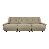 70s modular sofa with three seats in fabric