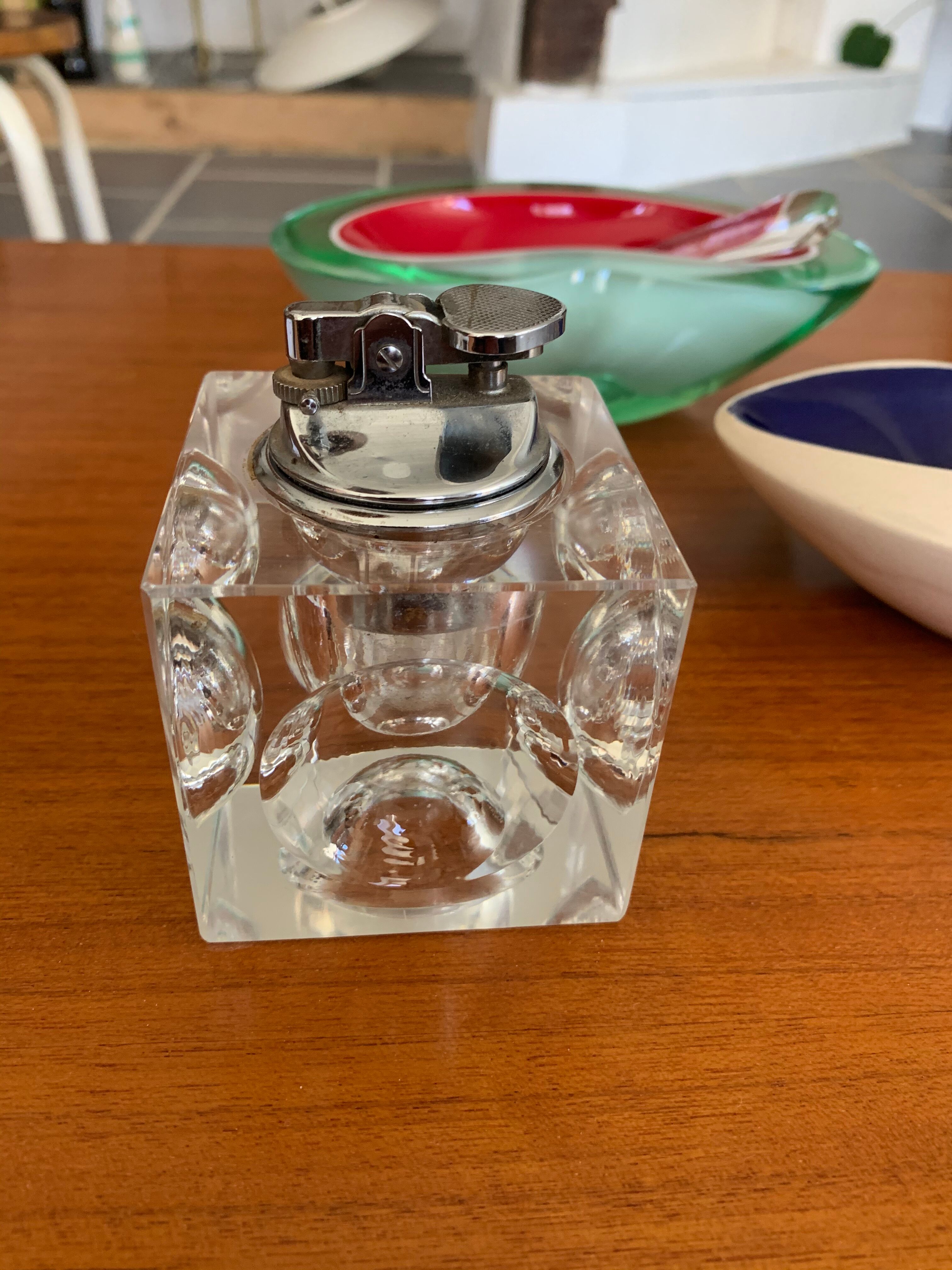 Vintage 70s glass table lighter