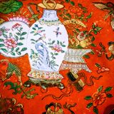 Antique cloisonné porcelain plate