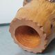 Vintage brutalist hand-carved burl wood vase