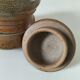 Covered pot in artisanal stoneware with an owl – signed Plume