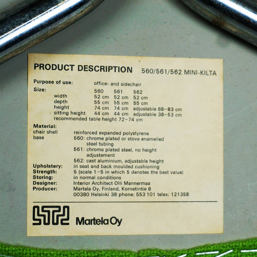 Chaises Mini Kilta vertes par Olli Mannermaa