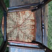 Pair of antique straw-seated chairs