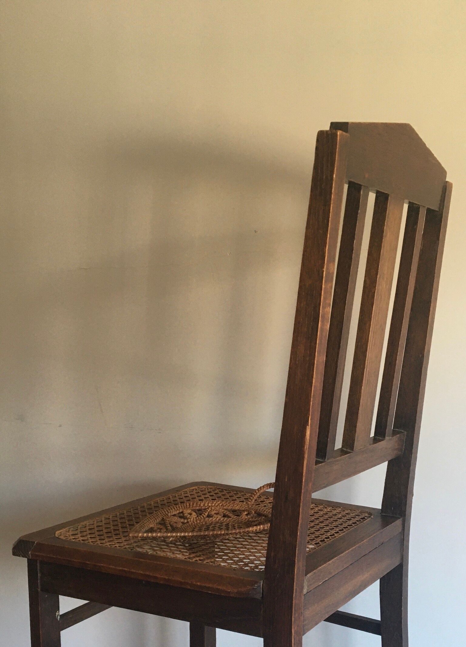 Two chairs with old cannages, 1920