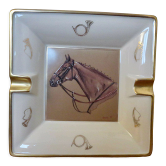 Ashtray "HORSE" in porcelain, Philippe Deshoulières, Derby collection 70s 80s