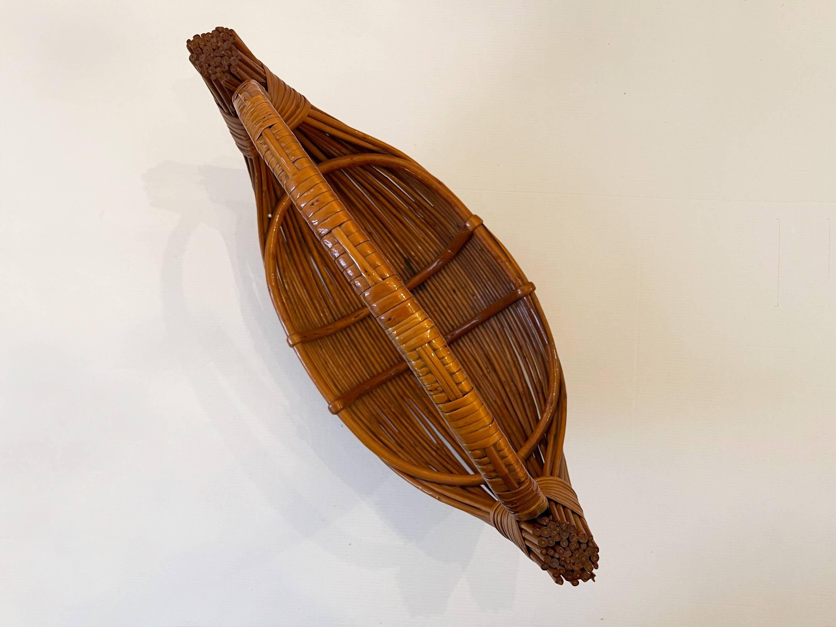 Large rattan/wicker fruit bowl, 1950 design