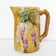 1900 earthenware pitcher with pink flowers
