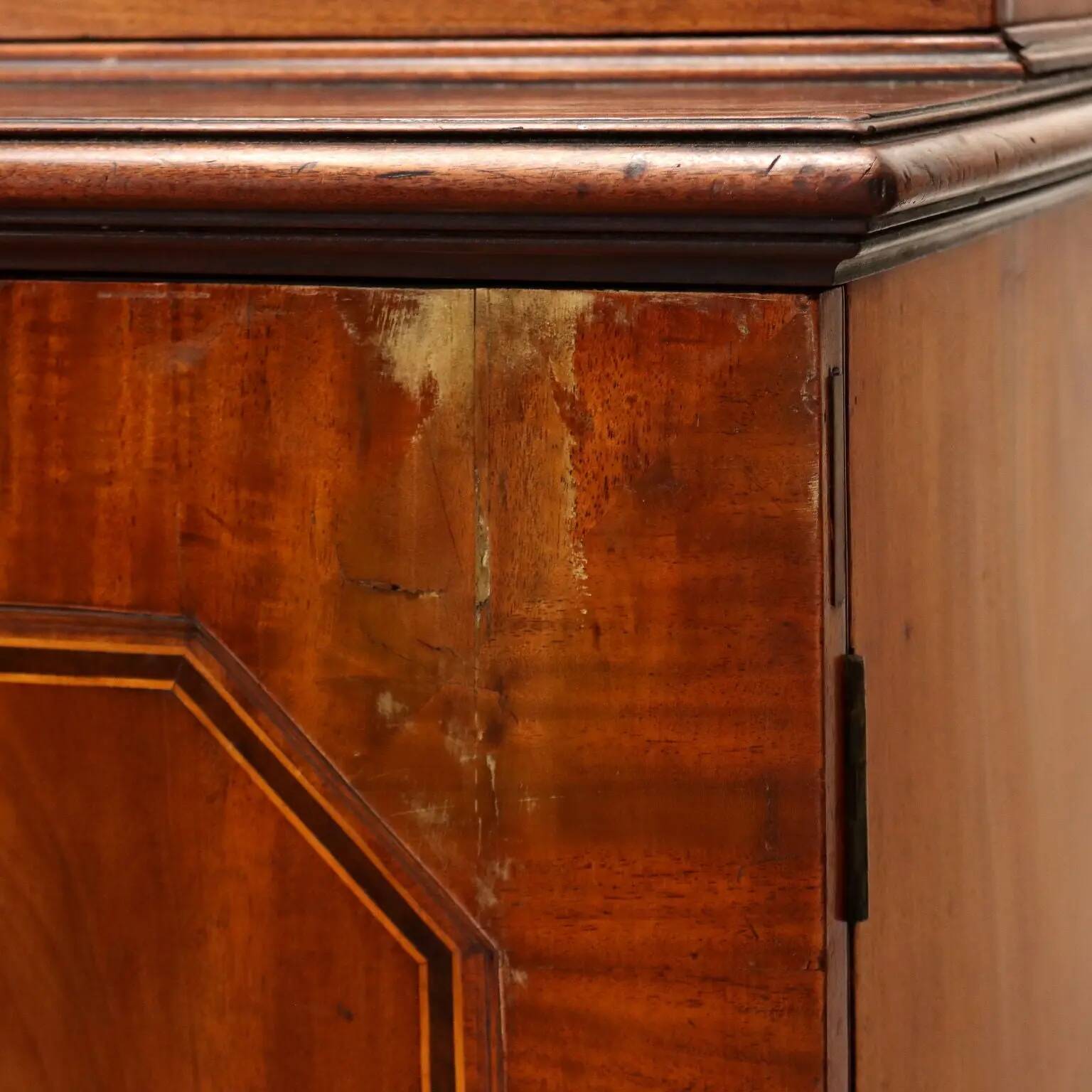 Large antique mahogany library with glass doors 19th Century