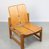 Vintage scandinavian pine lounge chair